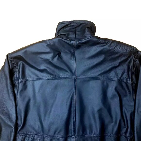Celsius Black Leather Jacket Mens Medium 100% Leather - Picture 8 of 11